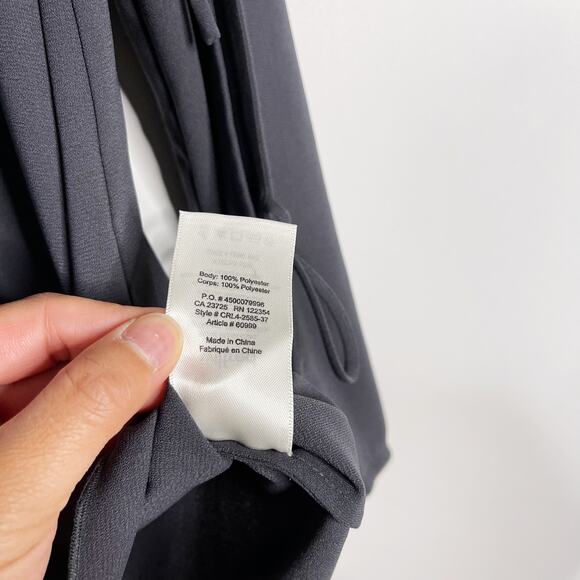 Aritzia Wilfred Small S Gray Pozzi Open Tie Sleeve Blouse Long Sleeve Top - Picture 8 of 9